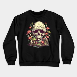 Nature's Surreal Psychedelic Mushroom Skull Crewneck Sweatshirt